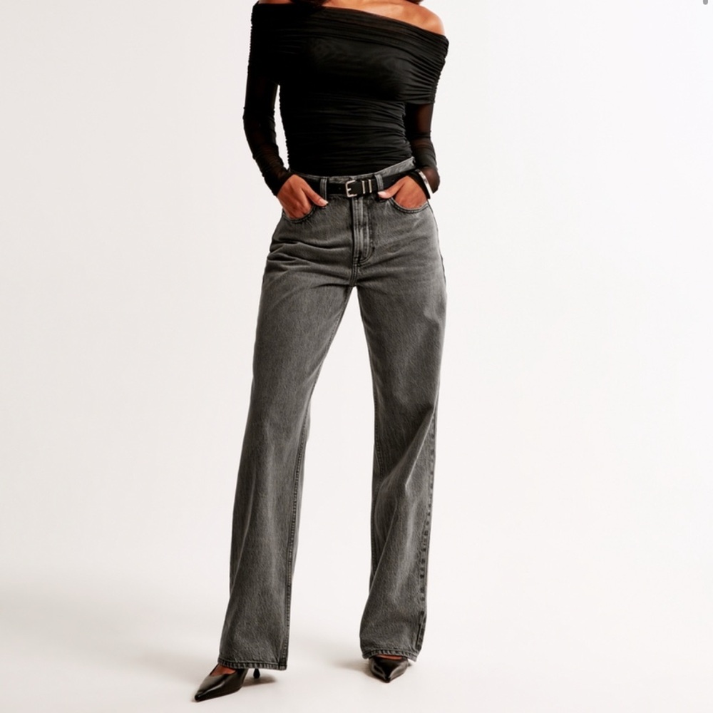 Abercrombie & Fitch Gray Wide Leg Jeans